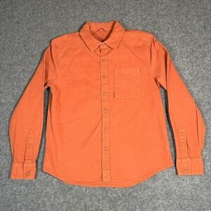Topo Designs Womens Organic Cotton Button‎ Down Dirt Shirt LS Orange Sz Large